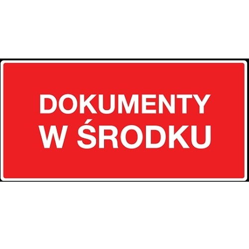 Niesamowicie ważne i trwałe etykiety ostrzegawczo-informujące z napisem : DOKUMENTY W ŚRODKU, o wymiarach 10x5 cm