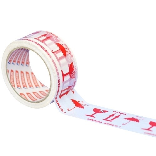 Taśma Ostrzegawcza UWAGA SZKŁO GÓRA 48mm/66m