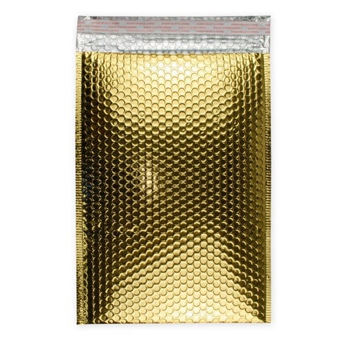 Złota, metaliczna koperta bąbelkowa