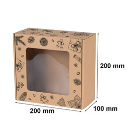 pudełko fasonowe, karton z okienkiem, pudełko świąteczne, opakowanie prezentowe, karton 200x200x100
