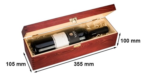 bordowa skrzynka na wino