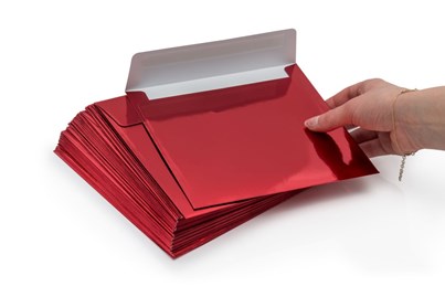Koperty Kwadratowe K4 HK Metaliczne Czerwone 120gsm /Glossy/