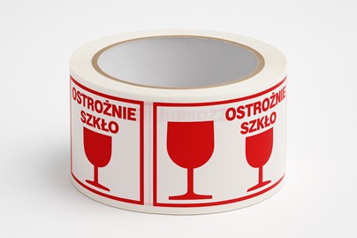 Taśma do kartonów OSTROŻNIE SZKŁO 48mm/66m