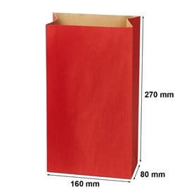 Torebka fałdowa KRAFT RED 160x270+80mm