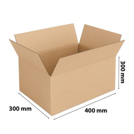 Brązowy karton klapowy 400 x 300 x 30 mm