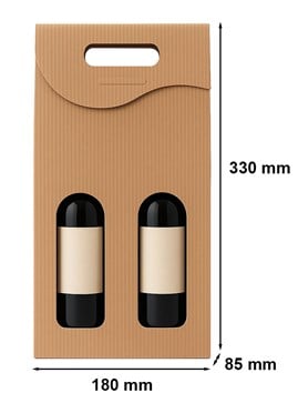 Pudełko karbowane 180x85x330mm / 2 wina