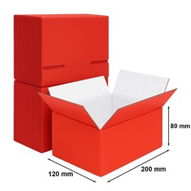 Zestaw 10 czerwonych kartonów klapowych 200x120x80 mm – opakowania do pakowania i wysyłki
