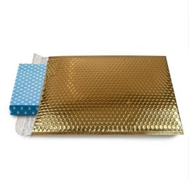 Złota, metaliczna koperta bąbelkowa