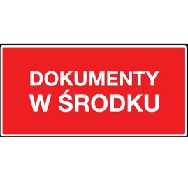 Niesamowicie ważne i trwałe etykiety ostrzegawczo-informujące z napisem : DOKUMENTY W ŚRODKU, o wymiarach 10x5 cm