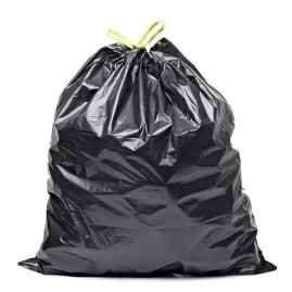 Worek na śmieci LDPE 60l - A10 Czarny z taśmą