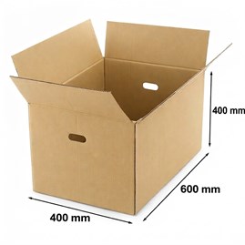 Mocne pudło klapowe przeprowadzkowe 600x400x400mm C500 z uchwytem
