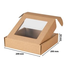 Pudełko ozdobne karbowane z oknem 200x200x50mm