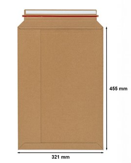 Koperta kartonowa 321x455mm A3 brązowa sztywna z paskiem klejącym