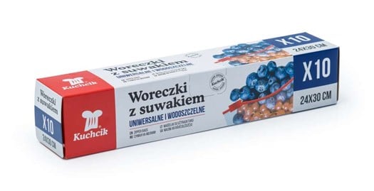 Woreczki z suwakiem kuchcik 300x240mm, 3 litry, 10szt.