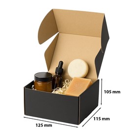 Karton Wykrojnikowy 125x115x105 mm (zewn) Czarny - Eleganckie pudełko