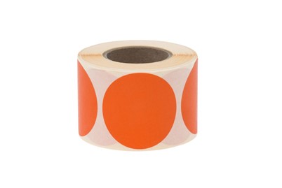 Etykiety samoprzylepne okrągłe pomarańczowe