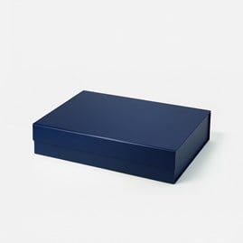 Pudełko Magnetyczne Granatowe 330x255x70 zew A4 Opakowanie Prezentowe