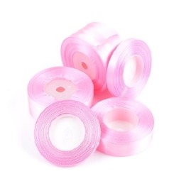 Wstążka satynowa 25mm różowa 32m WS8039