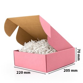 Różowy karton wykrojnikowy 220x205x70 mm