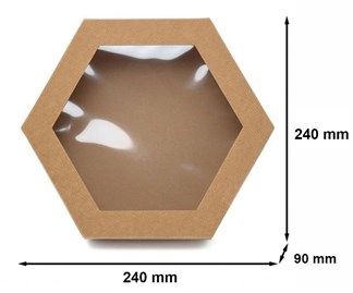 sześciokątne pudełko z oknem