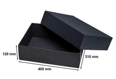 Pudełko karbowane czarne 400x310x120mm