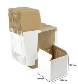 Kartony wykrojnikowe 100x100x100mm Białe, 100 sztuk