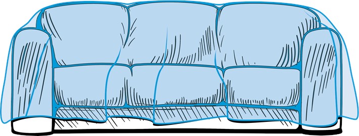 Folia ochronna na kanapę 3-os 304,8x137,2cm / 50um