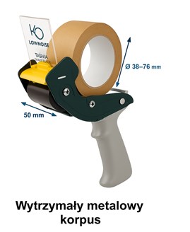 Cichy Dyspenser taśmy pakowej SZWED SNC-289 z osłoną ostrza i technologią LowNoise