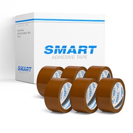 Pakiet 6 sztuk taśmy pakowej SMART solvent 132 m brązowa