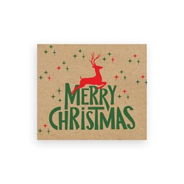Naklejki Kraft 35x40mm Merry Christmas +Jelonek, 200szt.