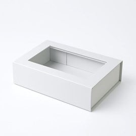 Pudełko Magnetyczne Białe z okienkiem 200x150x55mm(zew) B6 Prezentowe