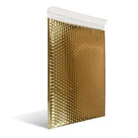 Złota, metaliczna koperta bąbelkowa