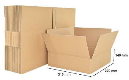 Kartony Klapowe 310x220x140mm, 100 sztuk