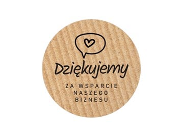 Naklejki okrągłe Kraft "Dziękujemy za wsparcie..."