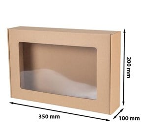 Pudełko ozdobne EKO z oknem 350x200x100mm