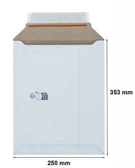 Koperta kartonowa biała B4 250x353mm do dokumentów i korespondencji