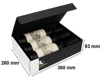 Pudełko Świąteczne na Prezent Premium Czarne SCHNEEG 360x260x93mm