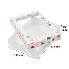 Pudełko ozdobne z oknem prezenty 220x150x20mm