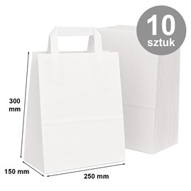 Pakiet Torba 250x150x300 / BIAŁA GŁADKA 10szt