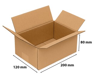 Karton klapowy brązowy 200 x 120 x 80 mm