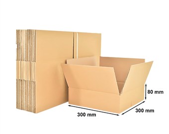 Kartony Klapowe 300x300x80mm, 50 sztuk