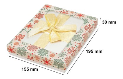 Pudełko ozdobne z oknem śnieżki 195x155x30mm