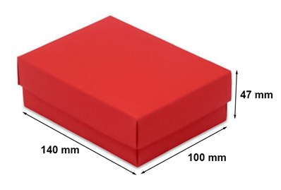 czerwone pudełko z tektury