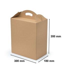 Pudełko z uchwytem F217 300x180x350mm karbowane
