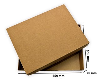 Pudełko karbowane 450x350x70mm wieczkowe A3