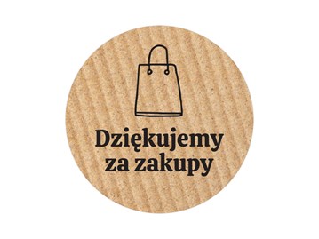 Naklejki okrągłe Kraft Dziękujemy za zakupy 2