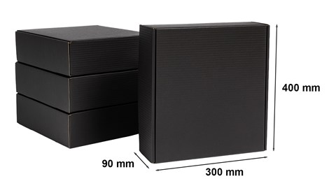 Pakiet - Karton fasonowy 400x300x90mm Czarny - 50 sztuk