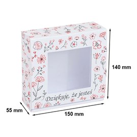 Karton wykrojnikowy KWIATY CZERWONE 150x140x55mm