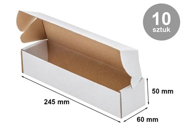 Pakiet - Karton wykr. 245x60x50mm Biały - 10 szt