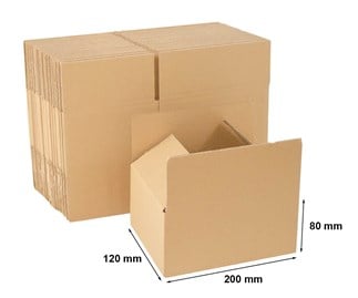Kartony klapowe 200x120x80mm, 100 sztuk